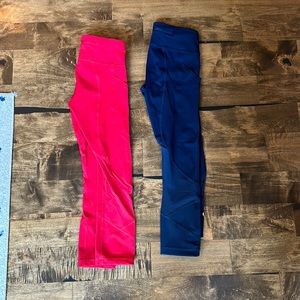 Lululemon Pace Rival Crop Bundle (Dark Red and Navy)